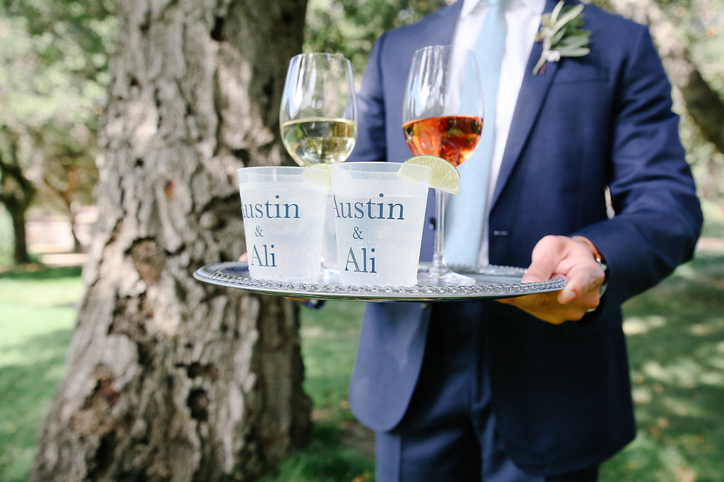 Wine Glasses on Serving Platter