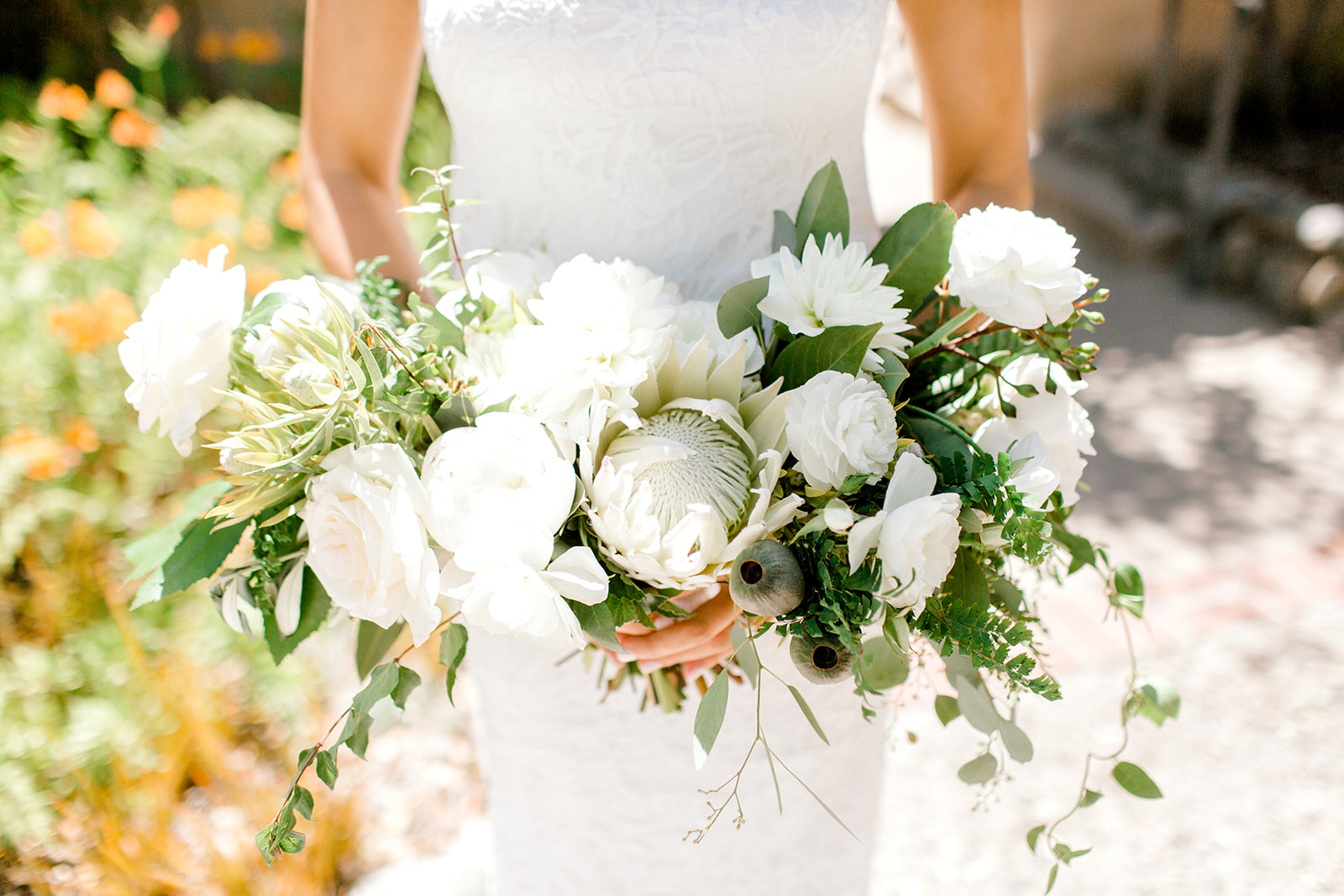 Bride and Bouquet