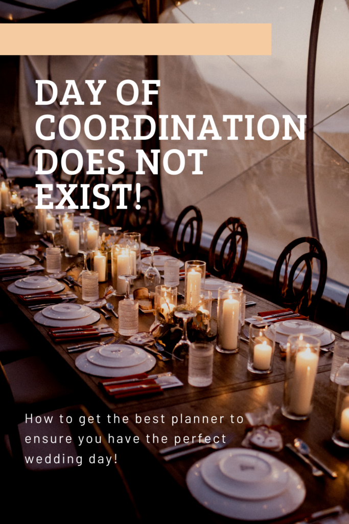 Day of coordination does not exist over long table set for wedding guests