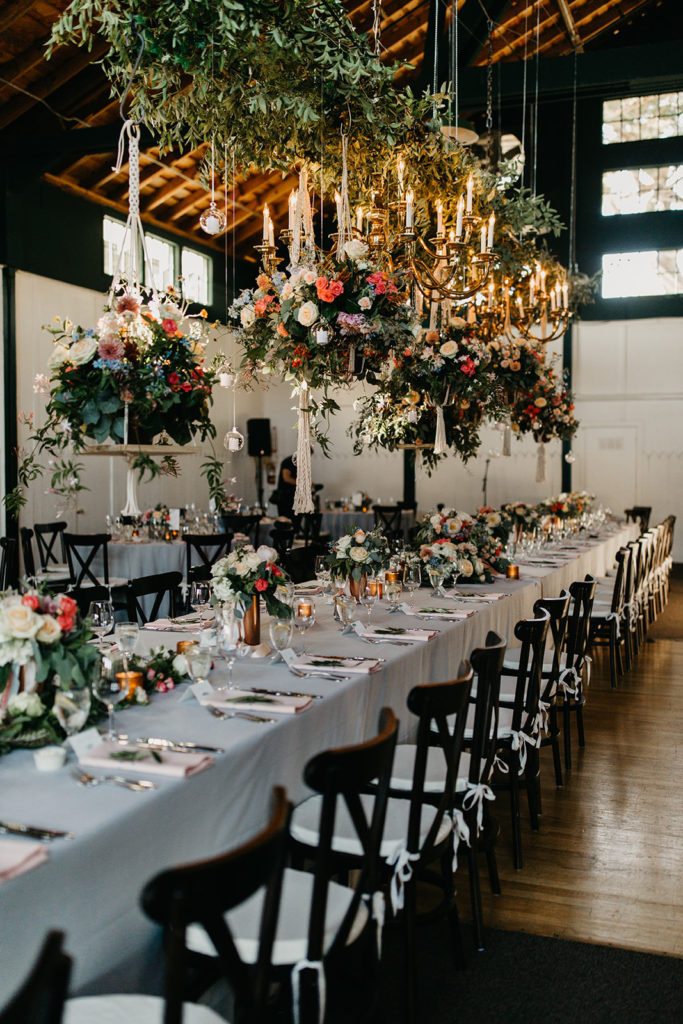 Hanging Floral Arrangement over head table