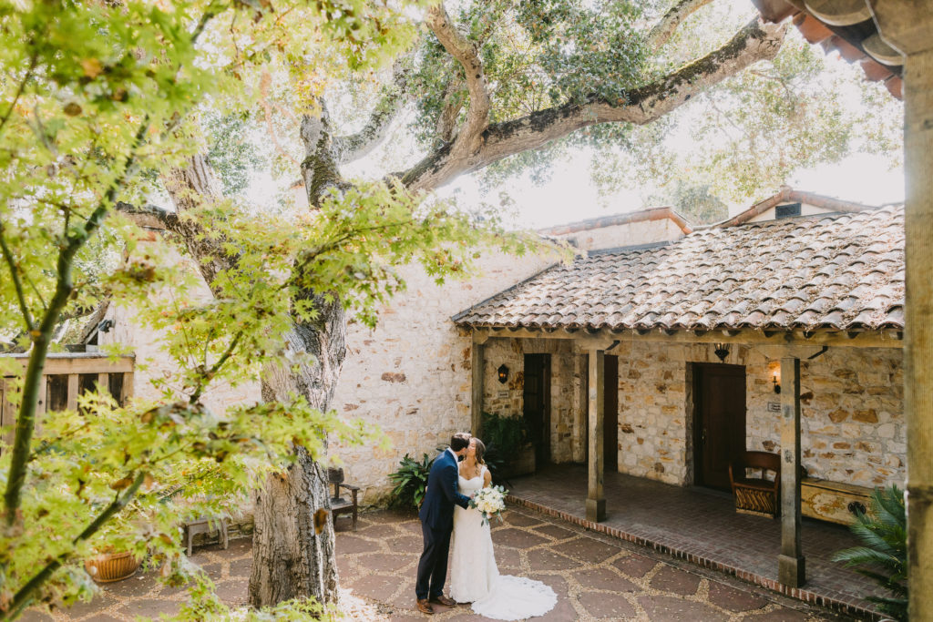 Couple during first look at Holman Ranch