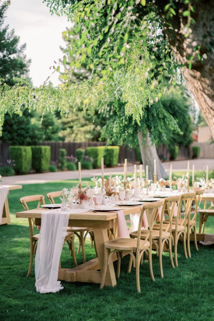 Table in the Back yard for a Micro Wedding