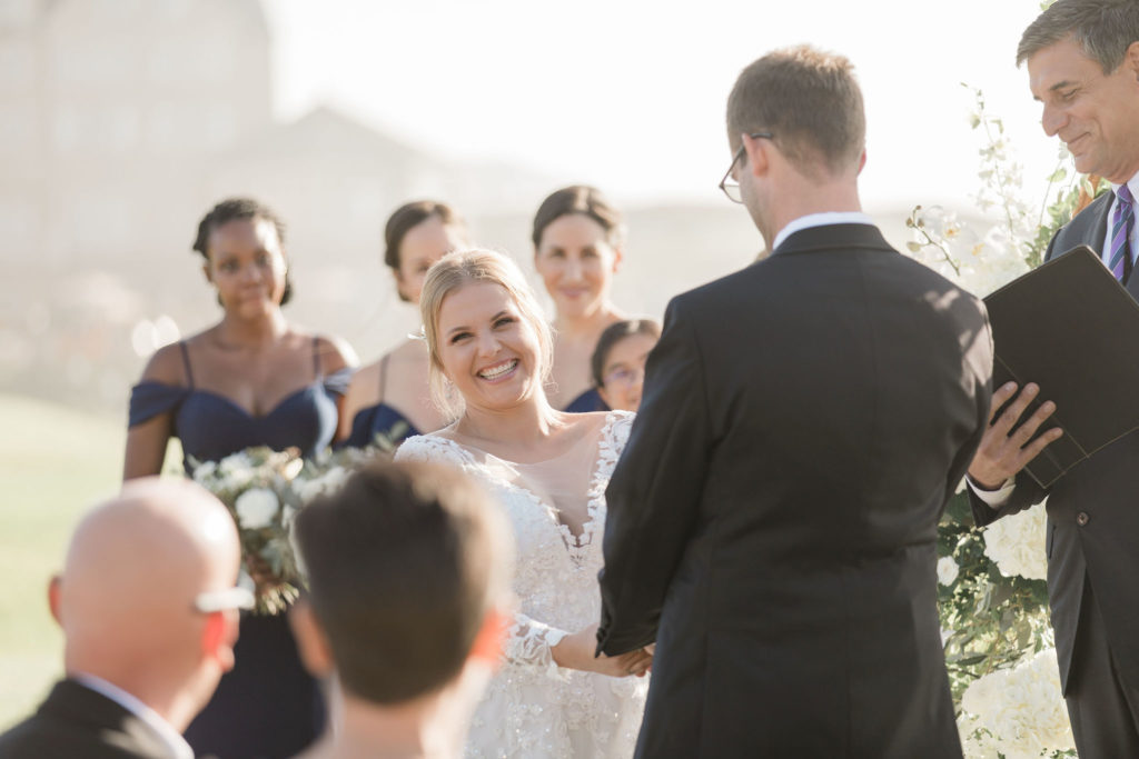 Bride Smiling during Ceremony